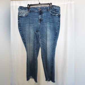 Women's Blue Skinny Jeans Size 22 #comfortable #classic  #wardrobe #frayed